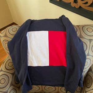 Tommy Hilfiger Classic Navy Sweatshirt with Tricolor Flag